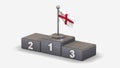 The City London 3D waving flag illustration on winner podium.