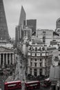 The City London England with iconic Red Buses Royalty Free Stock Photo