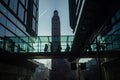 City of London, financial center, bridges, buildings, and views from the sky in the United Kingd Royalty Free Stock Photo