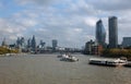 The city of london financial district showing current construction Royalty Free Stock Photo