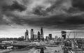 City of London financial district square mile skyline with storm Royalty Free Stock Photo