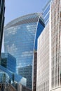 City of London modern skyscrapers view from Fenchurch street Royalty Free Stock Photo