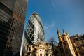 City of london office buildings gherkin uk Royalty Free Stock Photo