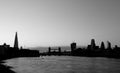City of London Silhouette Black and White Royalty Free Stock Photo