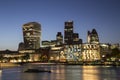 City of London Skyline at dusk Royalty Free Stock Photo