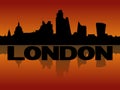 City of London skyline 2022 at dusk illustration Royalty Free Stock Photo