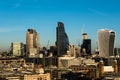 City of London skyscrapers office buildings skyline in afternoon Royalty Free Stock Photo