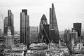 City of London at sunset. Famous skyscrapers City of London business and banking aria view at dusk. London, UK Royalty Free Stock Photo