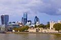 City of London and Tower of London view Royalty Free Stock Photo