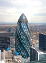 City of London view. Gherkin building