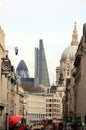 View on St Paul Cathedral, The Gherkin, and The Leadenhall Building in London