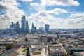 City of London view at sunny day. View include Office buildings banking and financial district Royalty Free Stock Photo