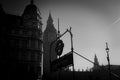 City of London, Westminster station, buildings and view of Big Ben tower in the United Kingdom Royalty Free Stock Photo