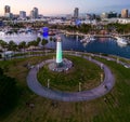 City of Long Beach Rainbow Harbor lighthouse Royalty Free Stock Photo