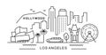 City of Los Angeles in outline style on white
