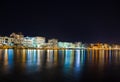 City Loutraki in Greece at night Royalty Free Stock Photo