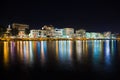 City Loutraki in Greece at night Royalty Free Stock Photo