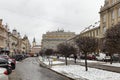 15.02.2021 City of Lviv Shevchenko Avenue. Streets and buildings in the old town in the direction of the Market Square. Lviv city