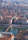 City of Lyon, France, view on old bridge Royalty Free Stock Photo