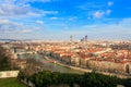 the city of Lyon and the river Saone, Lyon, France Royalty Free Stock Photo