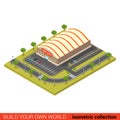 City mall supermarket tent sale flat isometric vector building