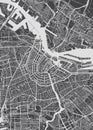 City map Amsterdam, monochrome detailed plan, vector illustration Royalty Free Stock Photo