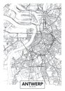 City map Antwerp, travel vector poster design