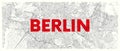 City map Berlin, detailed road plan widescreen vector poster