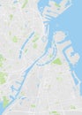City map Copenhagen, color detailed plan, vector illustration