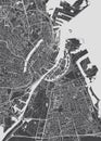 City map Copenhagen, monochrome detailed plan, vector illustration