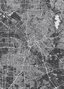 City map Dallas, monochrome detailed plan, vector illustration Royalty Free Stock Photo