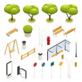 City Map Elements Constructor Isometric Icon Set Royalty Free Stock Photo