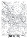 City map Florence, travel vector poster design