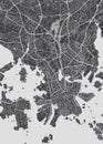 City map Helsinki, monochrome detailed plan, vector illustration Royalty Free Stock Photo