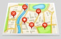 A city map with important location in red marker 2