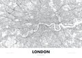 City Map London England, Travel Poster Detailed Urban Street Plan, Vector Illustration