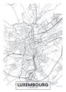 City map Luxembourg, travel vector poster design