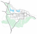 City map of Mandalay. Line scheme of roads. Town streets on the plan. Vector Royalty Free Stock Photo