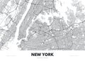 City map New York USA, travel poster detailed urban street plan, vector illustration Royalty Free Stock Photo