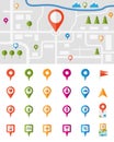 City map with pin pointers Royalty Free Stock Photo