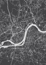 City map Pyongyang, monochrome detailed plan, vector illustration Royalty Free Stock Photo