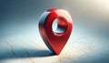 City map and red pin pointer location. Travel navigation GPS concept