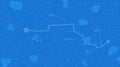 City map with street roads and location navigation interface. City map in blue and white colors. Map with legend of data Royalty Free Stock Photo