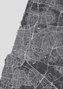 City map Tel Aviv, monochrome detailed plan, vector illustration Royalty Free Stock Photo