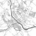 City map of Twer. Scheme of town streets. Gps line navigation plan. Black line road on white isolated background. Vector