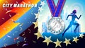 City Marathon silver medal for 1st place banner