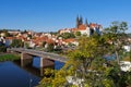 The city of Meissen in Saxony with a view of the Albrechtsburg Castle and cathedral