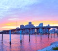 City of Miami Florida, colorful sunset panorama Royalty Free Stock Photo