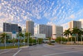 City of Miami Florida, colorful sunset panorama Royalty Free Stock Photo