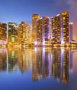 City of Miami Florida, night skyline Royalty Free Stock Photo